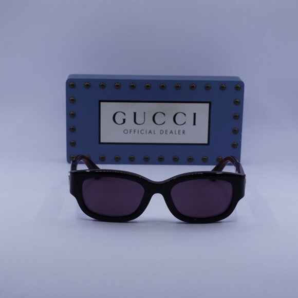 Gucci GG1667SK 003 Rectangle Sunglasses - Black/Havana/Violet - Picture 4 of 11